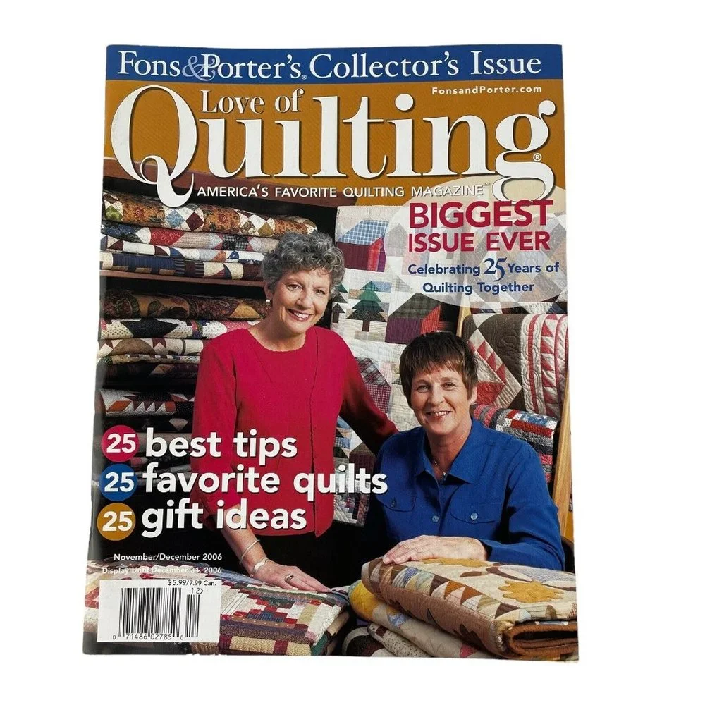 Fons & Porter Love of Quilting Magazine Lot‎ of 6 Full Year 2006